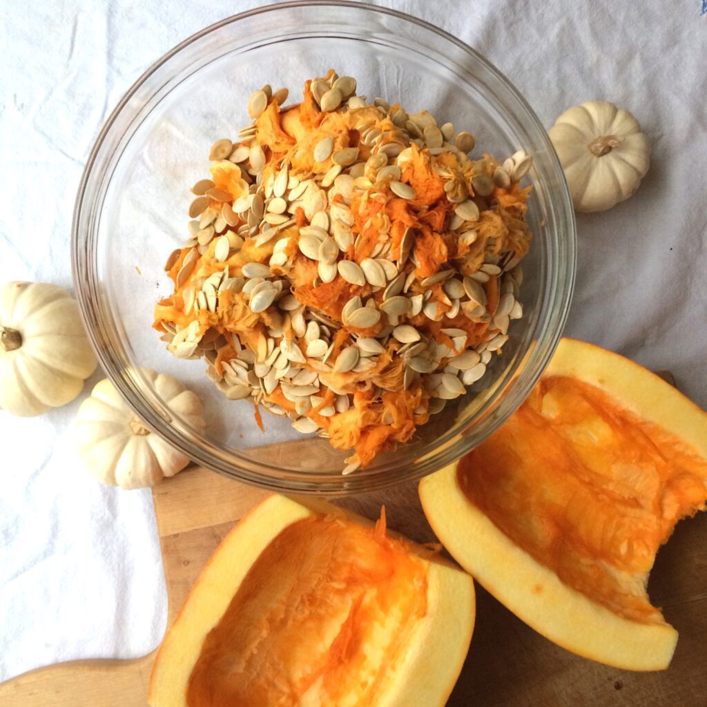 Save money by making your own pumpkin puree. I'll show you how to make it. Then you can use it for healthy recipes, in soup, dessert, cookies, muffins, pancakes, or even as baby food! #pumpkin #puree #healthy #preserving #garden #canning #pumpkins #DIY