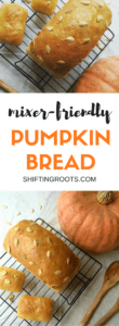 Want to make pumpkin bread that's perfect for sandwiches and is more like the kind you'd use for toast instead of dessert? This is your recipe! It's easy, healthy, mixer-friendly, and uses up all that extra pumpkin puree.