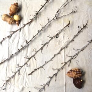 Easy, sparkly, winter twigs you can make with salt, glue, and sparkles.