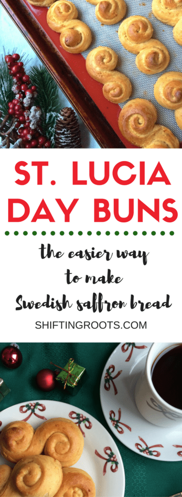 On December 15th, celebrate the festival of light with these updated St. Lucia Day buns. Swedish saffron bread never tasted so good! I've made this traditional family recipe easier with step by step instructions. No Christmas celebration is complete without it! #stluciaday #christmastraditions #christmasbaking #swedishsaffronbread