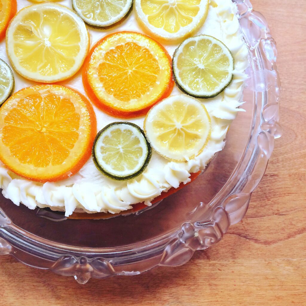 Lemon cake with candied citrus & lemon buttercream