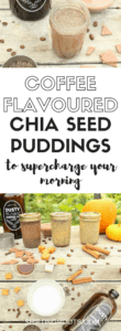You're going to love these coffee inspired chia seed puddings for an easy breakfast or afternoon snack. Mocha, caramel macchiato, and pumpkin spice versions are sure to fill you up! Vegan, vegetarian, gluten-free, keto, and paleo friendly.