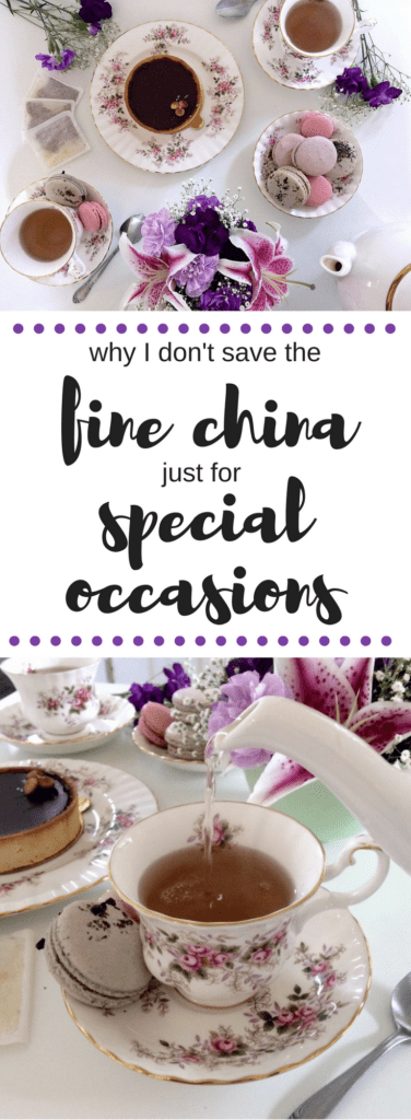 Don't save your fine china teacups for special occasions.  Use them everyday for tea parties with your friends and family. #sponsored #celestialseasonings #tea #tealover #royalalbert #finechina #bonechina #teaparty