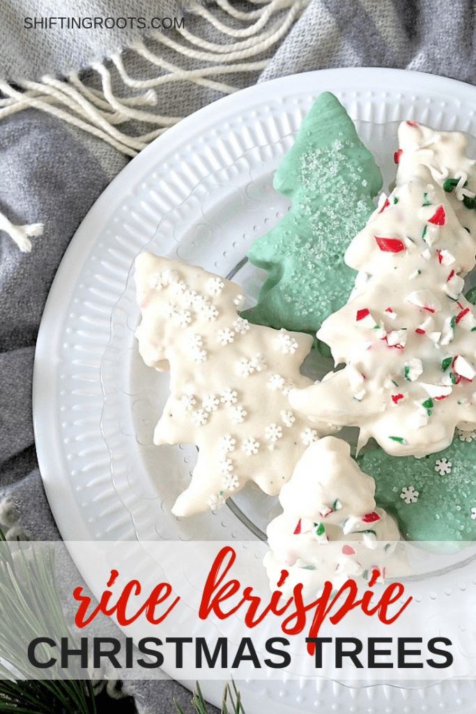 This Christmas rice krispie treat recipe is such a cute idea for kids!  Use cookie cutters, rice krispies, and chocolate to create a simple holiday dessert that's sure to spice up your Christmas baking tray. #christmasbaking #ricekrispies