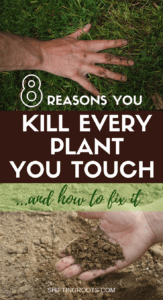 Are you one of those beginner gardeners who kills every plant you touch? Turn your brown thumb green with these 8 troubleshooting tips and ideas. You'll be on your way to a green thumb in no time! #gardening #tips #gardeningtips #beginnergardening #crazyplantlady #vegetablegardening #flowergardening