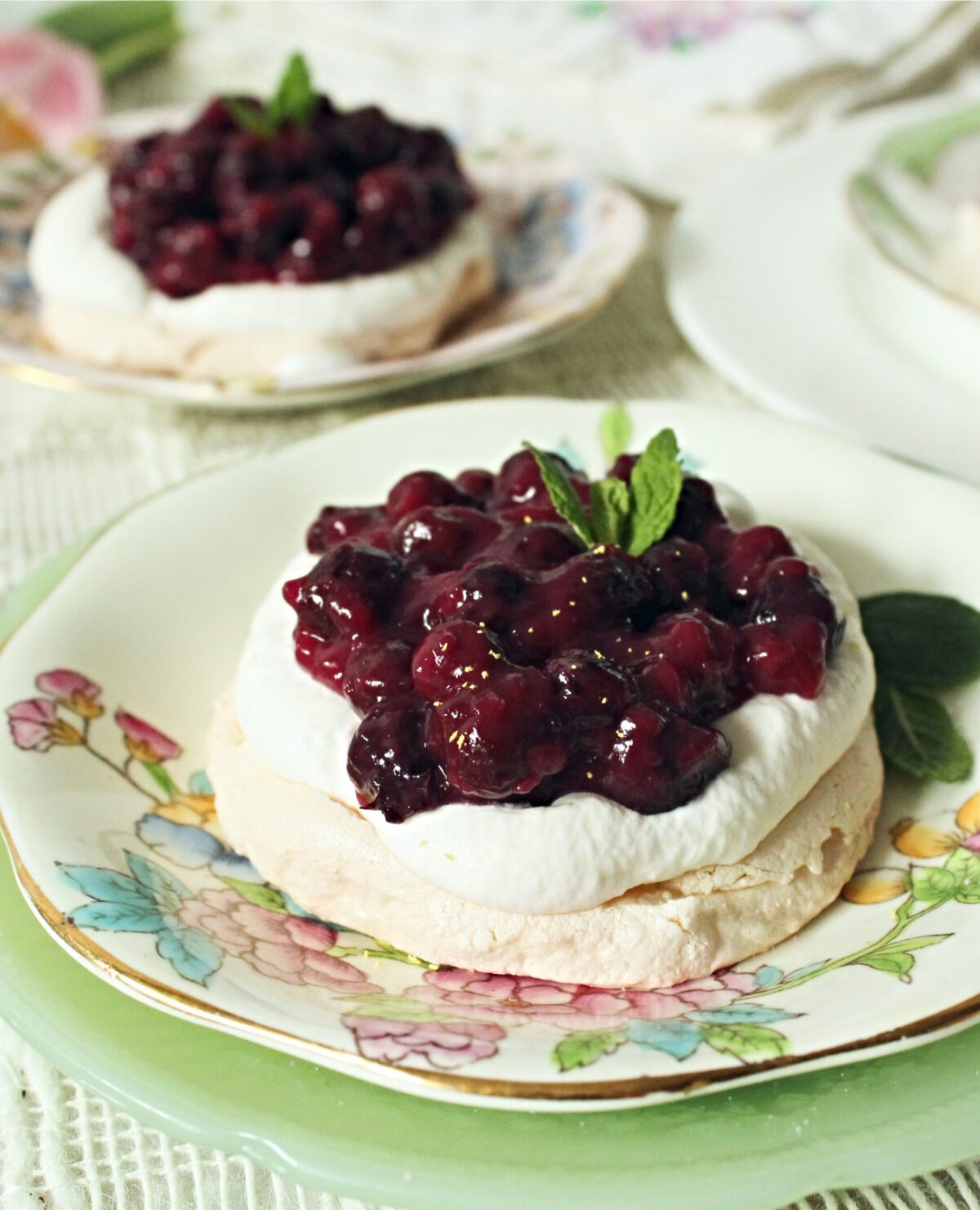 Saskatoon Berry Mini Pavlovas