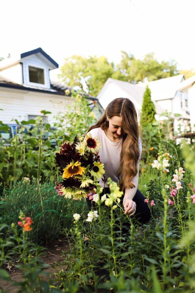 Did you know you can start your own flower farm in a small backyard? Danielle shares how she started a flower farm business with cut flowers like Floret for under $2000. You'll never believe how many bouquets she grew in her zone 3 annual flower garden. #cutflowers #flowerfarm