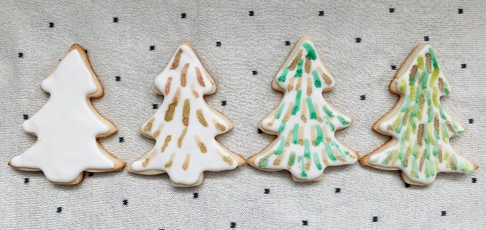 Step by step watercolour Christmas trees